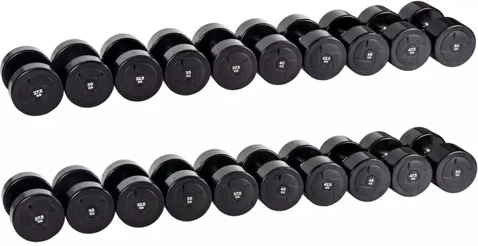 Гантельный ряд PROFI-FIT POWER 27,5 кг - 50 кг (10 пар), шаг 2,5 кг