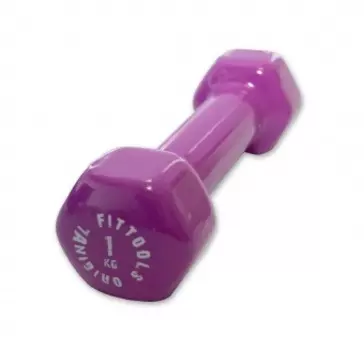 Гантель Original Fittools в виниловой оболочке 1 кг (Цвет - ярко пурпурный)