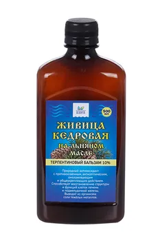 Живица кедровая на льняном масле Терпентиновый бальзам 10%, 500 мл