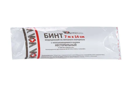 Бинт мед неткан матер 14 см х 7 м, Ньюфарм