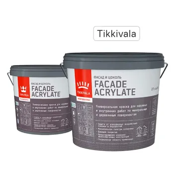 Краска фасадная Tikkurila Facade Acrylate матовая цвет белый база А 2.7 л