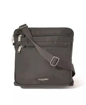 Большая сумка через плечо Baggillini Securtex Anti-Theft Baggallini, серый