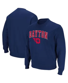 Мужской темно-синий пуловер dayton flyers arch and logo tackle twill pullover sweatshirt Colosseum, синий