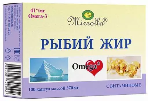 Рыбий жир с витамином Е Миррола, капсулы, 100 шт.