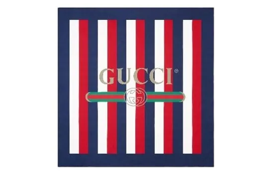 Шарф женский Gucci шелковый, синий / белый