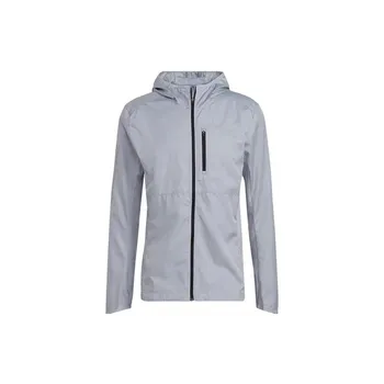 Adidas сплошной цвет на молнии с капюшоном спортивная куртка мужская верхняя одежда светло-серебристый GJ9949 M