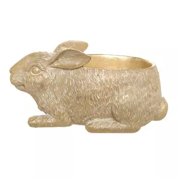 Конфетница, 12х22,5 см, полирезин, золотистая, Кролик, Rabbit