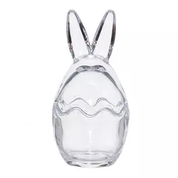 Конфетница, 12х5 см, с крышкой, стекло, Ушки, Natural Easter