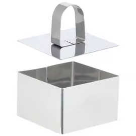 Форма для салата и гарнира, 8 см, 2 шт, с прессом, сталь, Квадрат