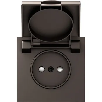 Накладка для розетки без заземления, с крышкой, 16A 250 В~, мокко Donel S08 DS43453
