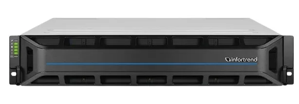 Система хранения данных Infortrend EonStor GS 3000T GS3024URT200G-8U32 2U/24bay U.2 NVMe AFA,unified Dual controller,4xSFP28,4x host board,6x8GB,2x(PS