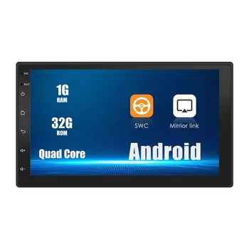 Универсальный автомобильный радиоприемник на базе Android, 7 дюймов, автомобильный стерео мультимедийный плеер с GPS-дисплеем, головное устройство 2Din 7 чёрный