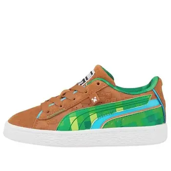 Кроссовки x minecraft suede 'grass block' Puma, коричневый