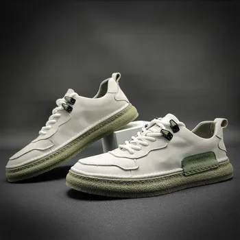 Fashion SYTK 2024 New Trend Casual Shoes Mens Fashion Walking Shoes Men Comfortable Flats Footwear Man Lace Up Youth Fashion Men Shoes 37