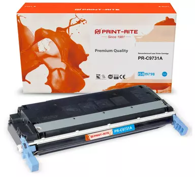 Картридж лазерный Print-Rite PR-C9731A (№645A/C9731A), голубой, 13000 страниц, совместимый для CLJ5500/5550