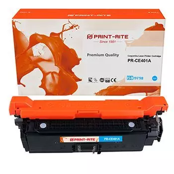Картридж лазерный Print-Rite PR-CE401A (№507A/CE401A), голубой, 6000 страниц, совместимый для CLJ M551