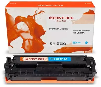Картридж лазерный Print-Rite PR-CF211A (№131A/CF211A), голубой, 1800 страниц, совместимый для LJ Pro 200 M251 MFP M276