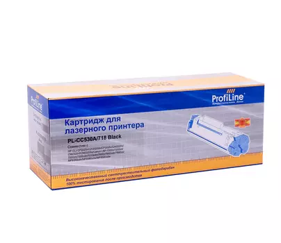 Картридж лазерный ProfiLine PL-CC530A/718 (CC530A/718), черный, 3500 страниц, совместимый для CLJ CP2025n/CP2025dn/CP2025x/CM2320n/CM2320nf/CM2320fxi/LBP-7200C/MF8350CDN Black