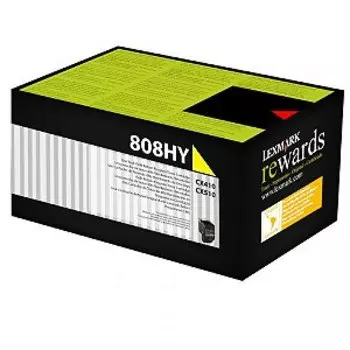 Картридж лазерный Lexmark 808HY/80C8HY0, желтый, 3000 страниц, оригинальный для CX410/CX510