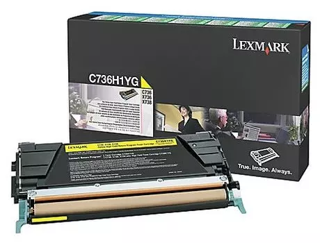 Картридж лазерный Lexmark C736 Yellow/C736H1YG, желтый, 10000 страниц, оригинальный для Lexmark X736de / X738de / X738dte / C736dn / C736n / C736dtn
