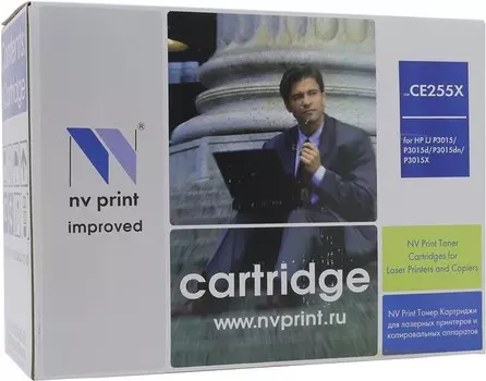 Картридж лазерный NV Print NV-CE255X (55X), черный, 12500 страниц, совместимый для LaserJet Enterprise 500 M525dn / 500 M525f / M525c / P3015 / P3015d / P3015dn / P3015x, LJ Pro M521dn / M521dw