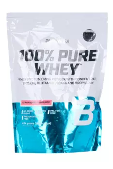 Сывороточный протеин BioTechUSA 100% Pure Whey клубника, 454 г