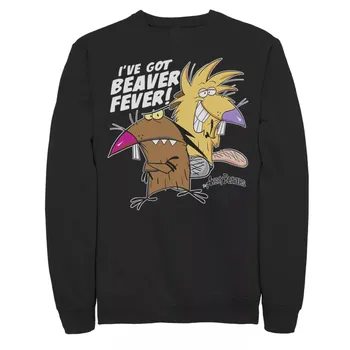 Мужские флисовые футболки Angry Beavers Daggett & Norbert Feverish, Black Nickelodeon, черный