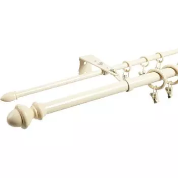 Карниз двухрядный Classic 160 см металл цвет бежевый