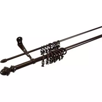 Карниз двухрядный Classic, 200 см, металл, цвет тёмный дуб