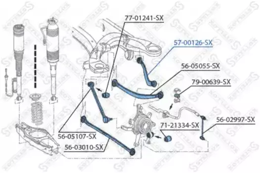 Рычаг подвески STELLOX 57-00126-SX задняя ось передний верхний MB W220 all 98>
