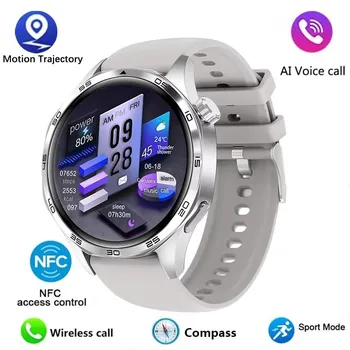 2025 Новые умные часы GT5 PRO для мужчин, часы 5 Pro, AMOLED, HD-экран, Bluetooth, вызов, GPS, траектория, NFC, компас сердечного ритма, умные часы Silicone belt чёрный