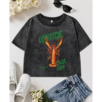 Креативная футболка с принтом Creative Crayfish Club, женская, мягкая, уличная одежда, летняя, приталенная, с коротким рукавом, хлопковая футболка M