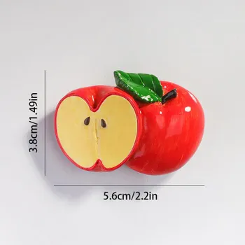3D Фрукты Холодильник Наклейка Смола Фрукты Магнитная Наклейка Имитация Еда Холодильник Магнит