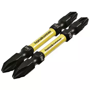 биты HANSKONNER PH2хPZ2 65мм двусторонние torsion 2шт