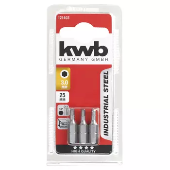 бита KWB HEX3 25мм 3шт