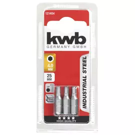 бита KWB HEX4 25мм 3шт