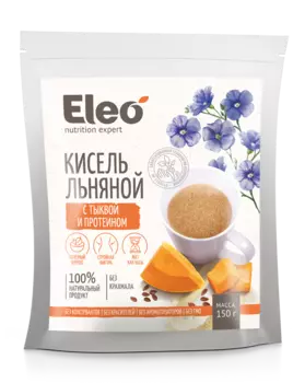Кисель льняной с протеином и мякотью тыквы, 150 г., серия Eleo
