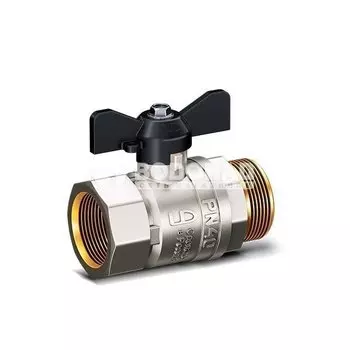 Кран шаровый 3/4" В-Н бабочка, никель