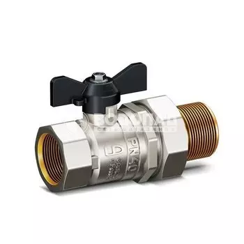 Кран шаровый 3/4" В-Н со сгоном бабочка, никель