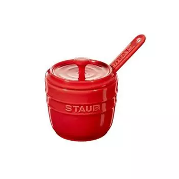 Сахарница с ложкой 250 мл Staub Ceramique вишнёвый