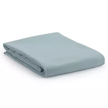 Покрывало из фактурного хлопка голубого цвета с контрастным кантом Tkano Essential 250 x 180 см