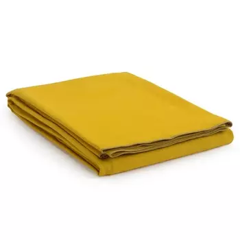 Покрывало из фактурного хлопка горчичного цвета с контрастным кантом Tkano Essential 250 x 180 см