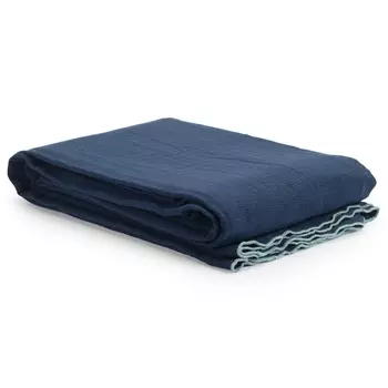 Покрывало легкое из хлопка темно-синего цвета с контрастной каймой Tkano Essential 180 x 250 см