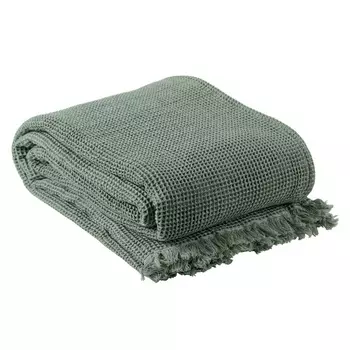 Покрывало вафельное из хлопка мятного цвета Tkano Essential 180 x 250 см