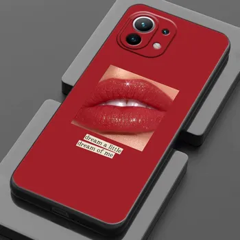 Чехол для Xiaomi Mi 11 Lite 5G NE 11i 11X 11T 12 Pro Poco F1 F3 X3 GT X4 NFC Pro Силиконовый чехол Sexy Lady Red Lips помада для девочек Mi 11