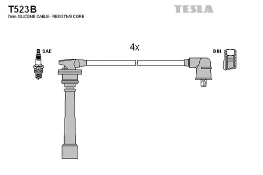 Высоковольтные провода (провода зажигания) TESLA T523B