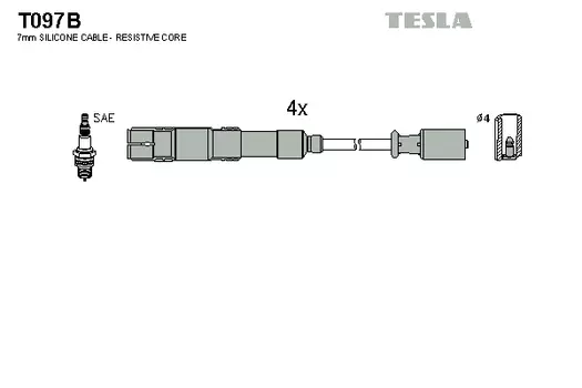 Высоковольтные провода (провода зажигания) TESLA T097B