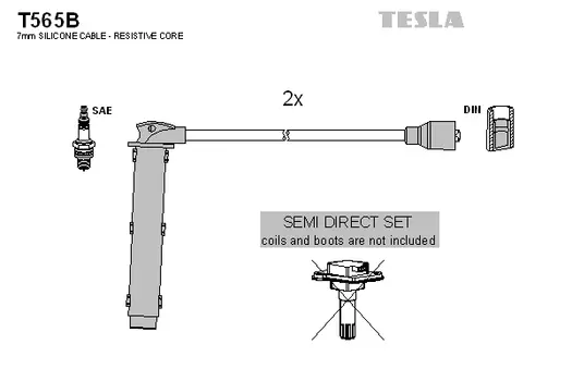 Высоковольтные провода (провода зажигания) TESLA T565B