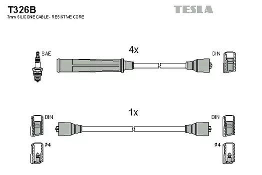 Высоковольтные провода (провода зажигания) TESLA T326B