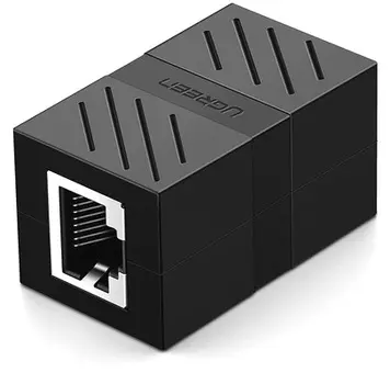 Адаптер-удлинитель UGREEN NW114 30718_ для сетевого кабеля RJ 45 Network Keystone Jack In-Line Coupler Female to Female, 10шт, черный